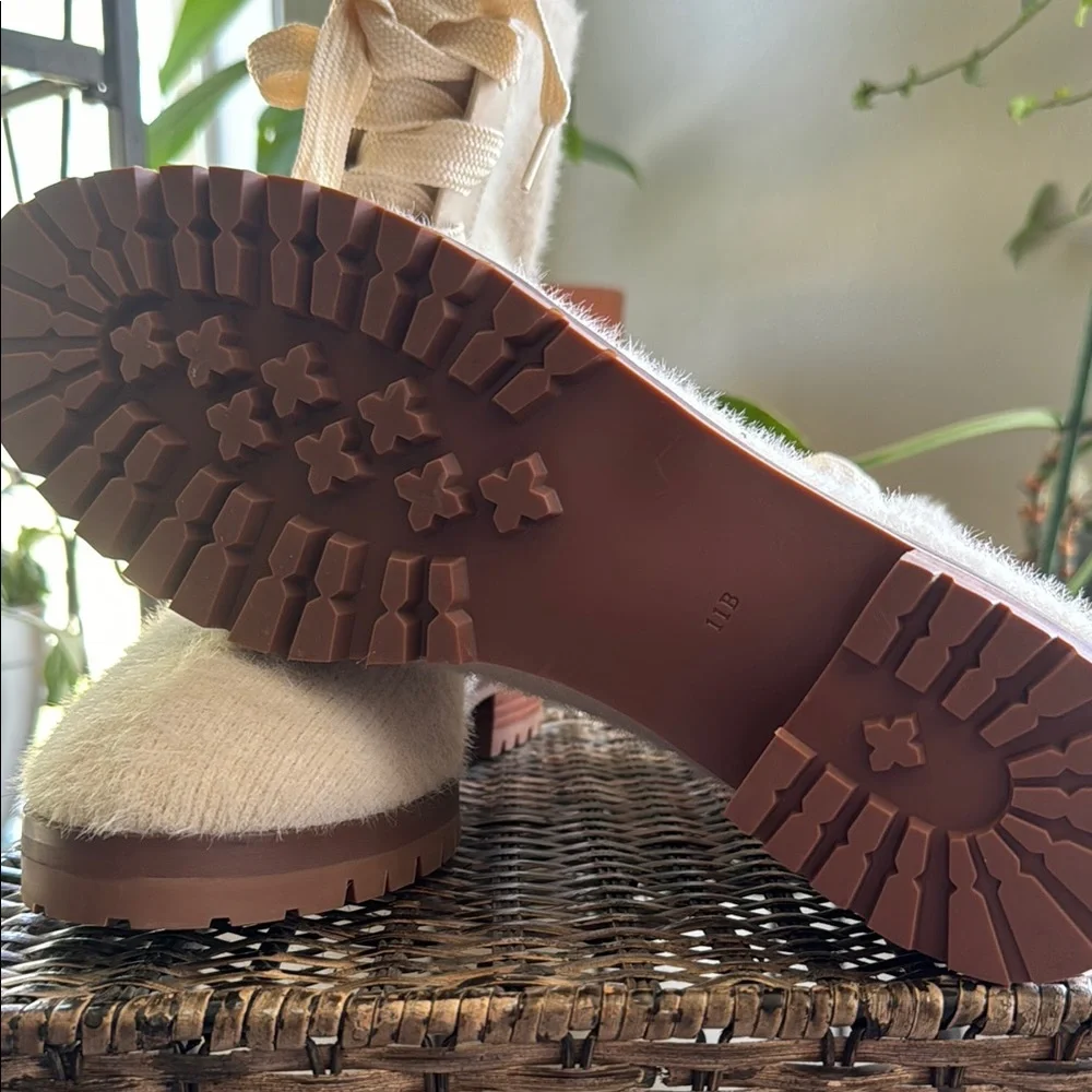 Kate Spade New York Merigue Combat Boots Cream Lace-Up‎ Women’s size 11 - Picture 9 of 10